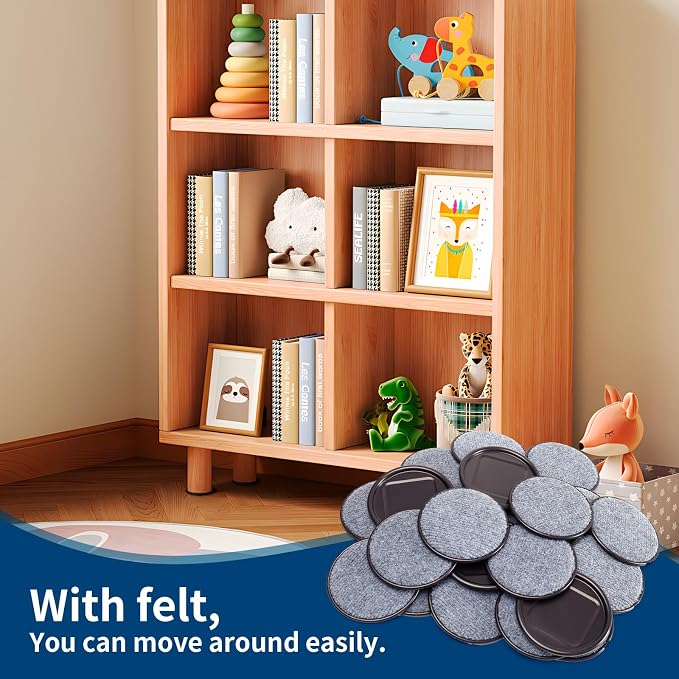 Ezprotekt 4" Round Reusable Felt Furniture Caster Cups - Image 7