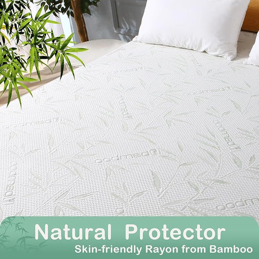 Queen Mattress Protector Waterproof Mattress Pad Washable Bamboo Rayon Mattress - Image 2