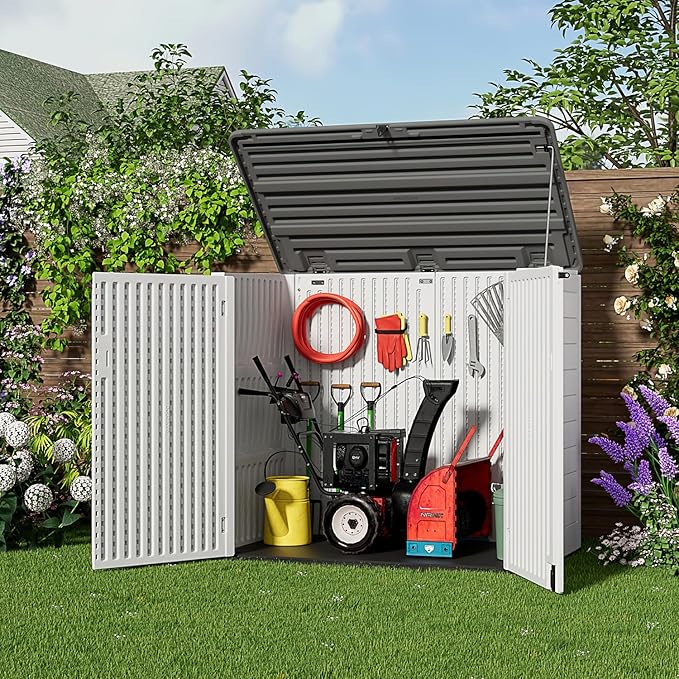 ZZM Large Outdoor Storage Shed, 48 Cu Ft Resin Versatile Storage Cabinet - Image 6