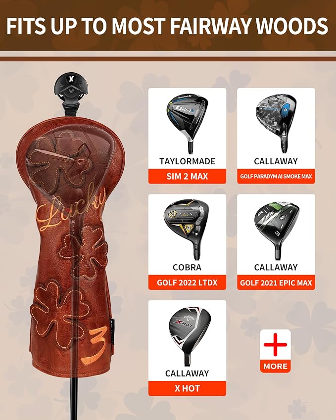 Golf Headcovers Golf Club Head Covers Four Leaf Clover Good Luck Charm - Image 5