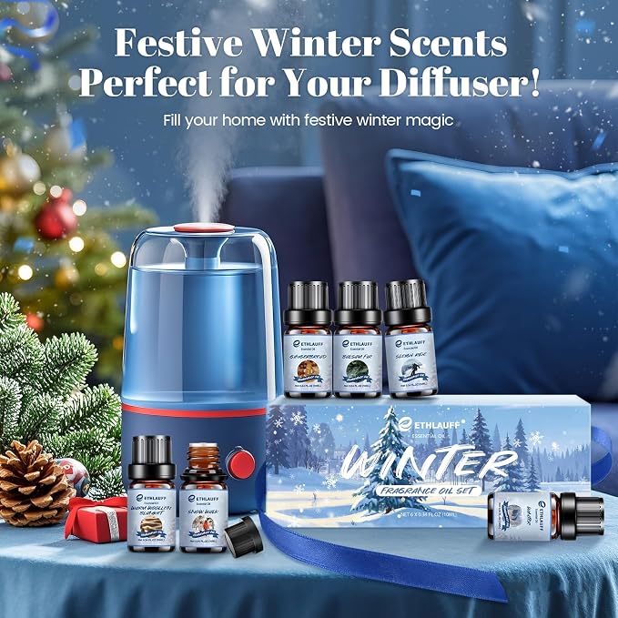 Essential Oils Set, Warm Woollen Blanket, Balsam Fir, Snow Walk, Sleigh Ride - Image 8