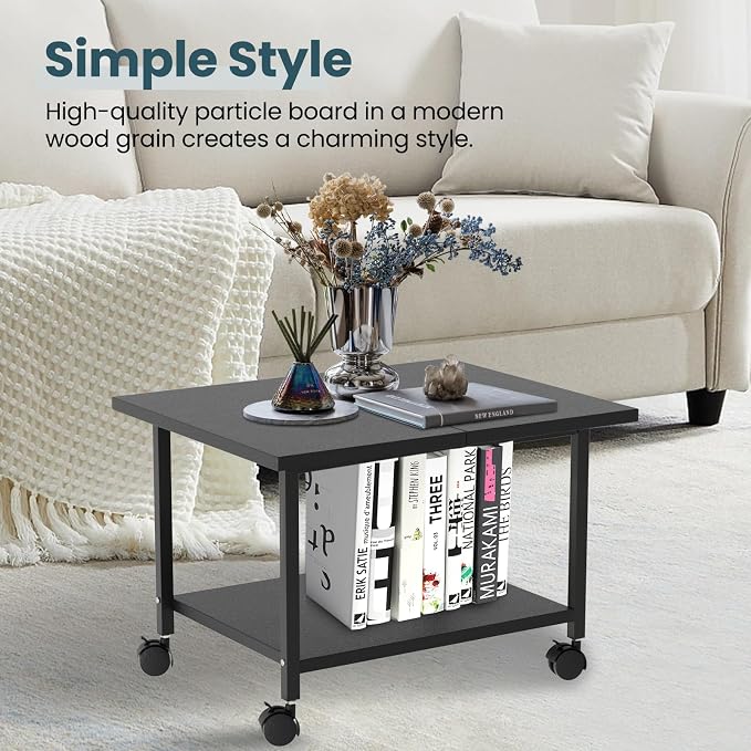 Printer Stand with Storage Under Desk Shelf, Desktop Printer Stand Organizer - Image 6