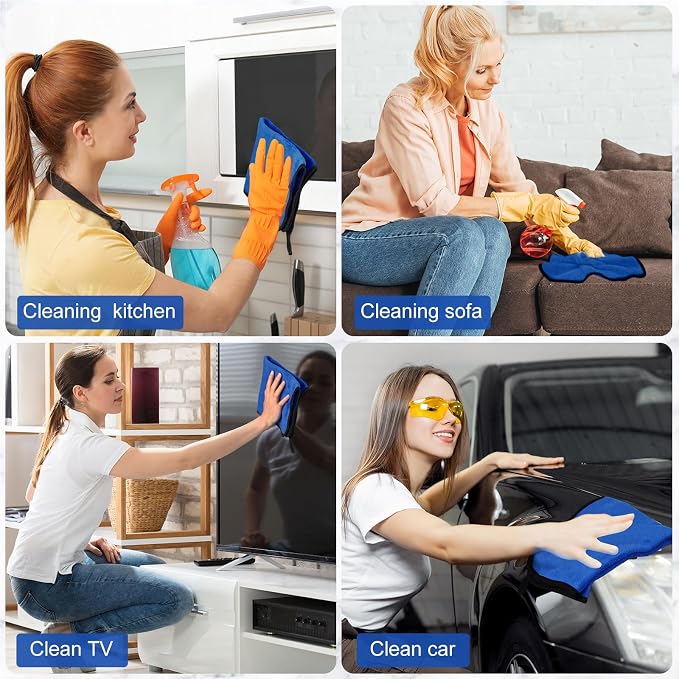 Tallew 40 Pcs Microfiber Towels 16 Inch x 16 Inch Microfiber Cloth Car Drying - Image 5