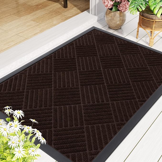 Smiry Front Door Mat Outside Entrance, Heavy Duty Outdoor Indoor Natural Rubber - Image 8