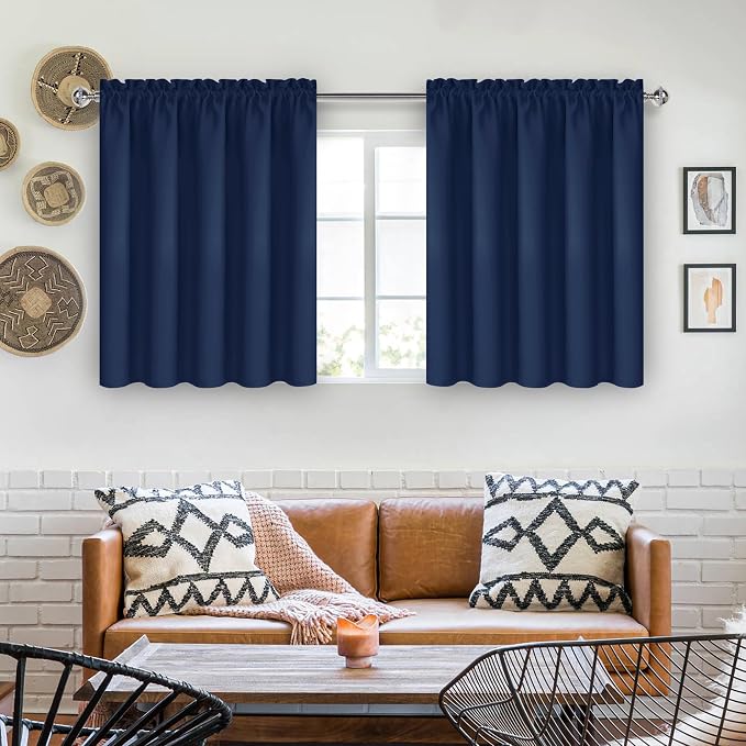 DWCN Short Curtains for Bathroom Windows 36 inches Length 2 Panels Set - Image 2