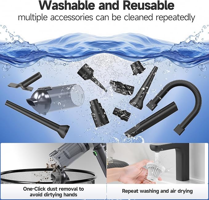 Car Vacuum Portable Cordless, Small Handheld Vacuum Cleaner - Image 7