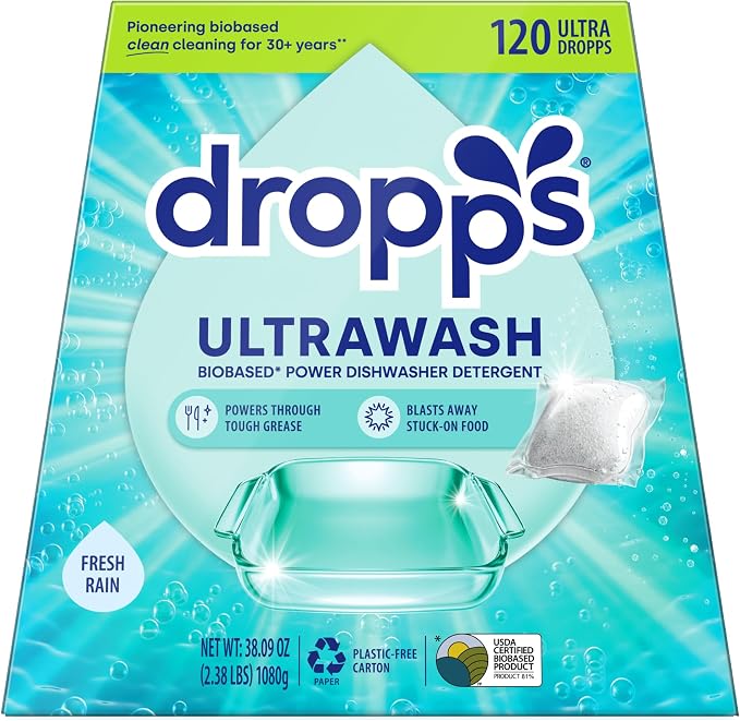 Dropps UltraWash Dishwasher Pods, Fresh Rain by Dropps