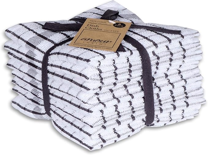 AMOUR INFINI Kitchen Dish Cloths Set of 8 by AmourInfini