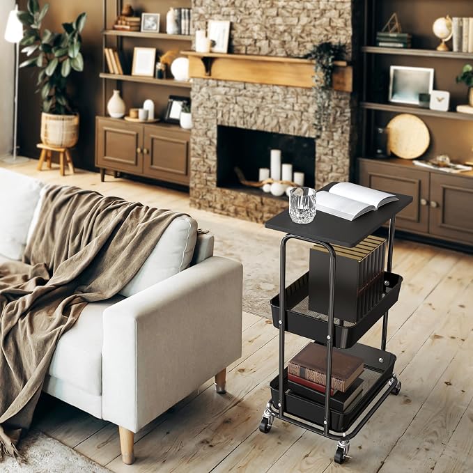 Simple Houseware 2-Tier Rolling Utility Cart - Image 5