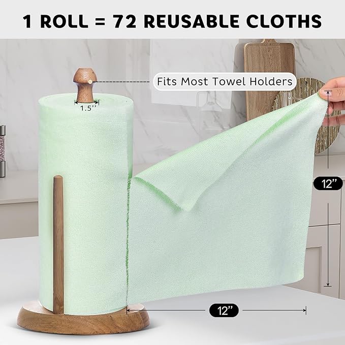 Matthew Microfiber Cleaning Cloth Roll 72Pack Reusable Paper Towels&Washable - Image 3