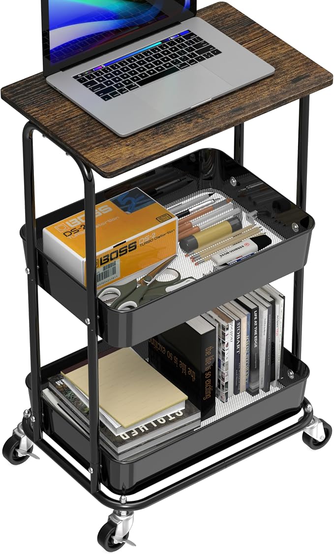 Simple Houseware 2-Tier Rolling Utility Cart - Image 4