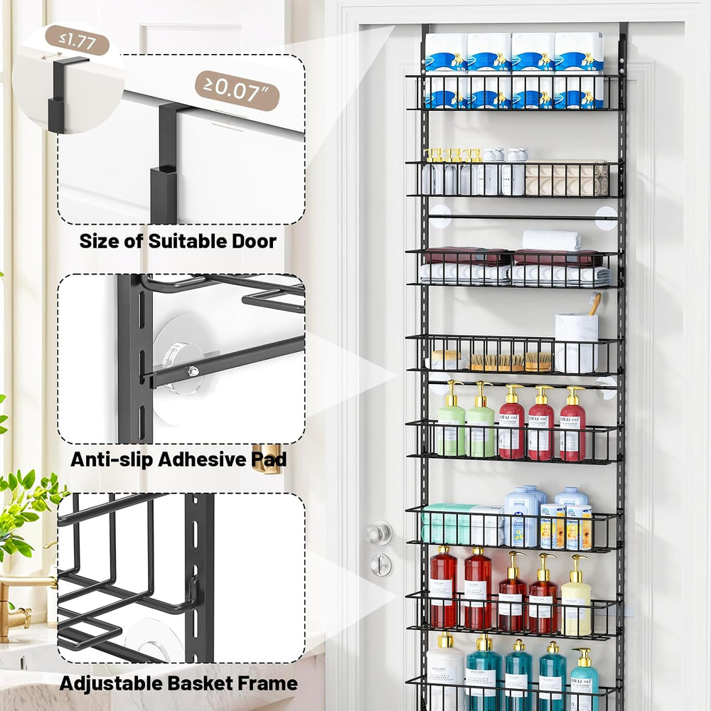 ElegantArray 10-Tier Pantry Door Organizer, Black