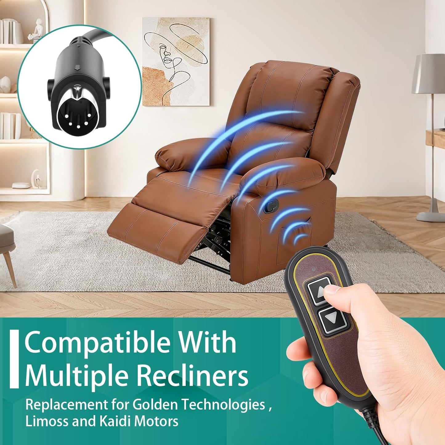 2 Button 5 Pin ZK1200-HC Lift Chair Remote Replacement for Golden, Backlight Hand Control with USB Port for Charging, Fits for Limoss, Kaidi Motors Power Recliners