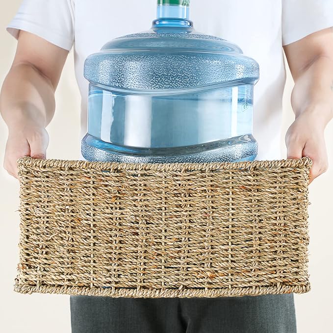 HOONEX Large Wicker Baskets for Storage, Seagrass Baskets - Image 5