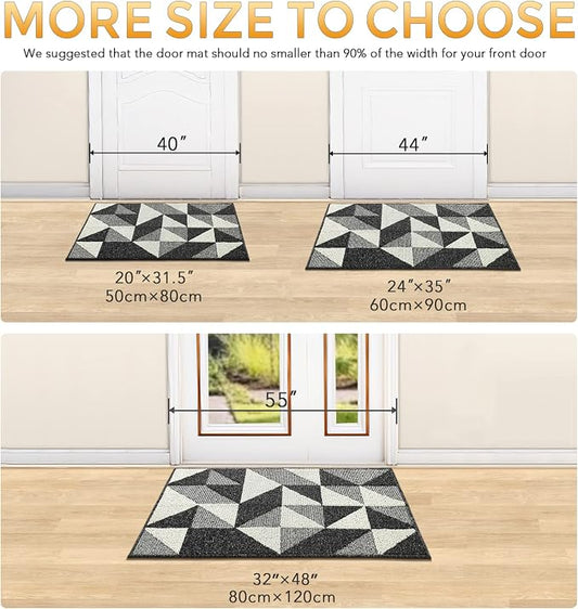 hicorfe Indoor Doormat, Low-Profile Absorbent Resist Dirt Entryway Doormat - Image 2