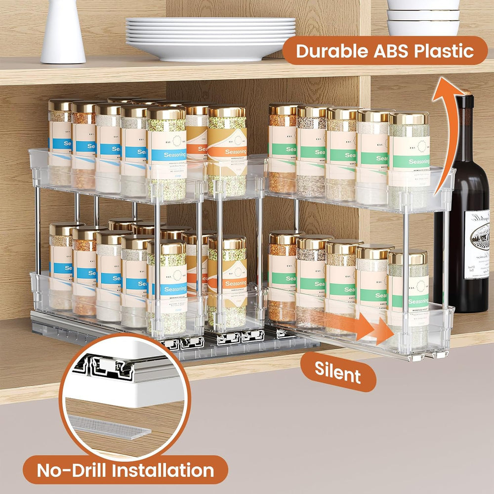 Mystozer Pull Out Spice Rack Organizer for Cabinet, Slide Out Spice Racks Org...
