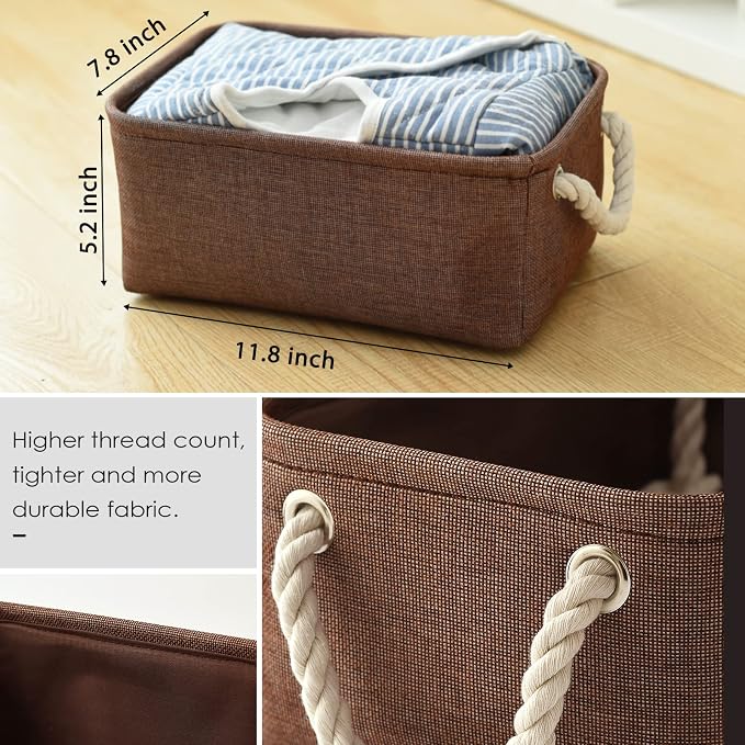 TheWarmHome Small Fabric Canvas Storage Bin - Image 5