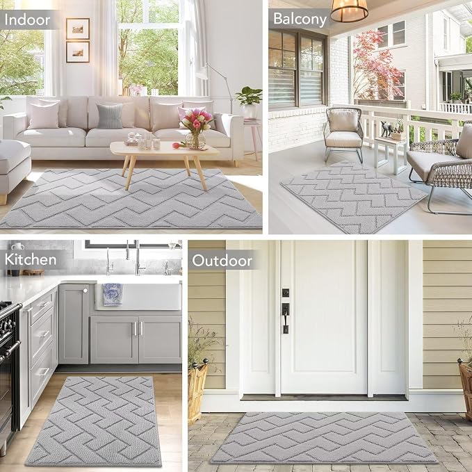 hicorfe Front Door Mat Outside Entrance, Stain and Fade Resistant, Non Slip - Image 2