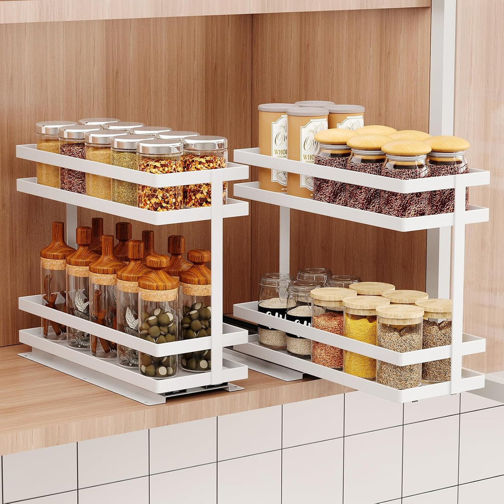 2 Pack Pull Out Spice Rack Organizer