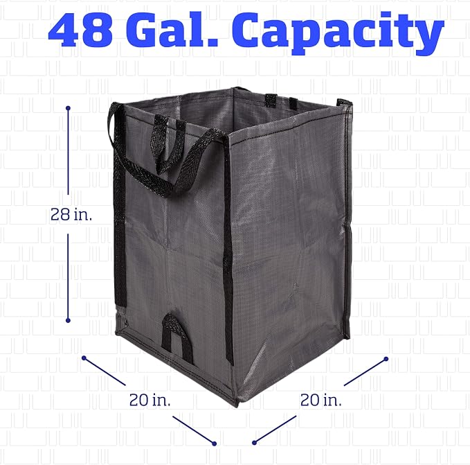 DURASACK Heavy Duty Home and Yard Bags 48-Gallon Reusable Self-Standing Lawn - Image 7