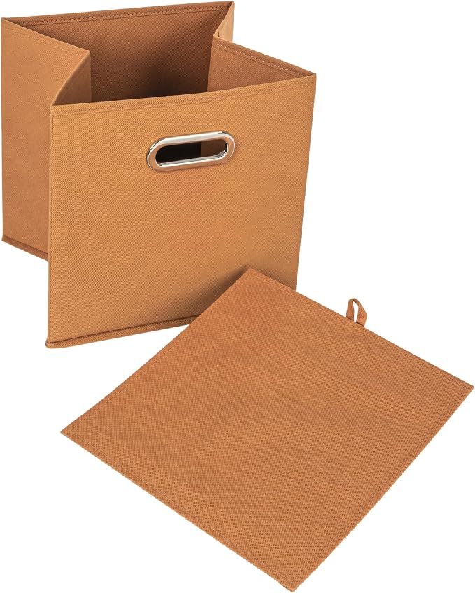 Household Essentials Fabric Storage Bins 6 Piece Set, Terracotta Color - Image 3