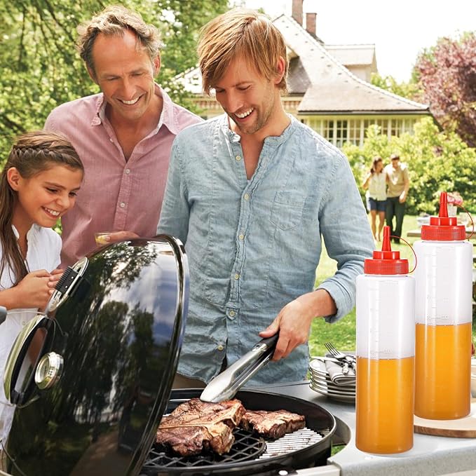 Condiment Squeeze Bottles Ketchup Dispenser, 2 Pack 32oz Squeeze Bottles - Image 7