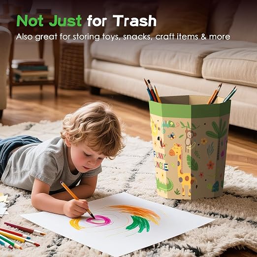 6-Pack Cardboard Trash Can – Foldable, Recyclable, Plastic-Free & Reusable - Image 4