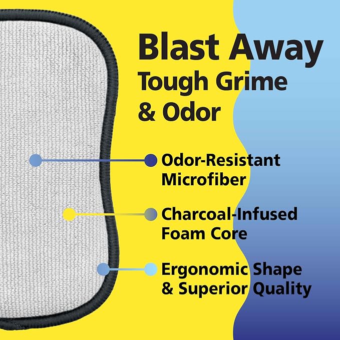 Fresh Scrub-N-Wipe Pad by Tuff-Scrub, Antimicrobial & Charcoal Foam - Image 3