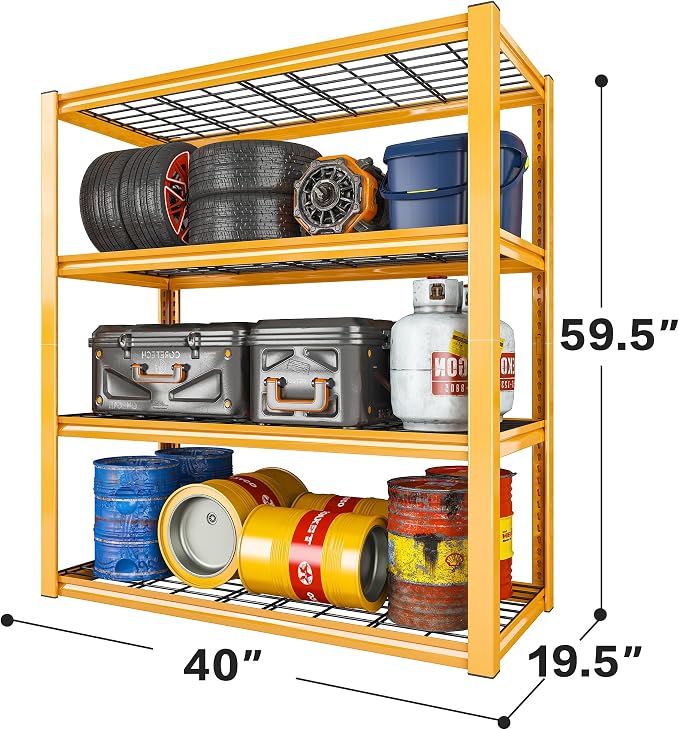REIBII 40" W Garage Shelving 2240 LBS Storage Shelves Heavy Duty Metal Shelving - Image 3