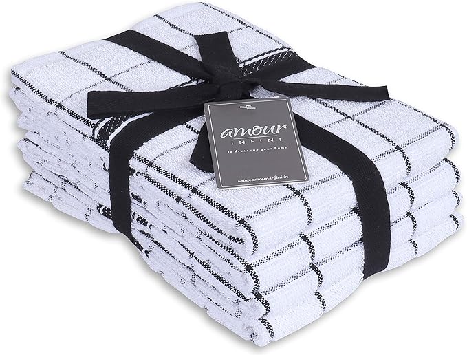 AMOUR INFINI Terry Cotton Kitchen Towels 4-Pack by AmourInfini