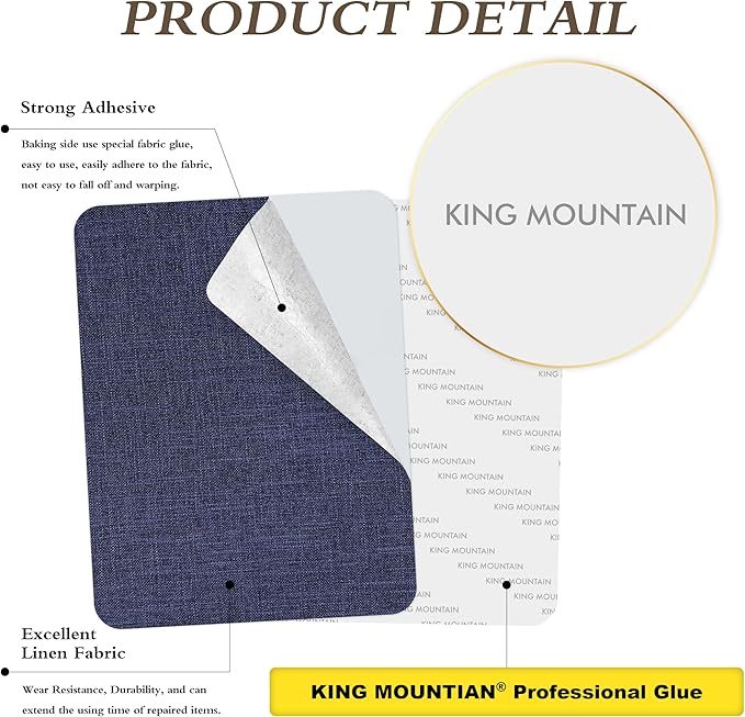 KING MOUNTAIN Fine Linen Repair Patches, Self-Adhesive, Rectangular, 1 Pack - Image 3