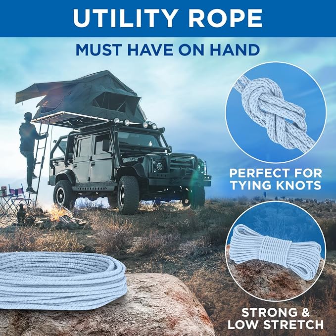 TECEUM Cotton Rope 3/16” – 100 FT – Strong All-Purpose Braided Rope – Natural - Image 6