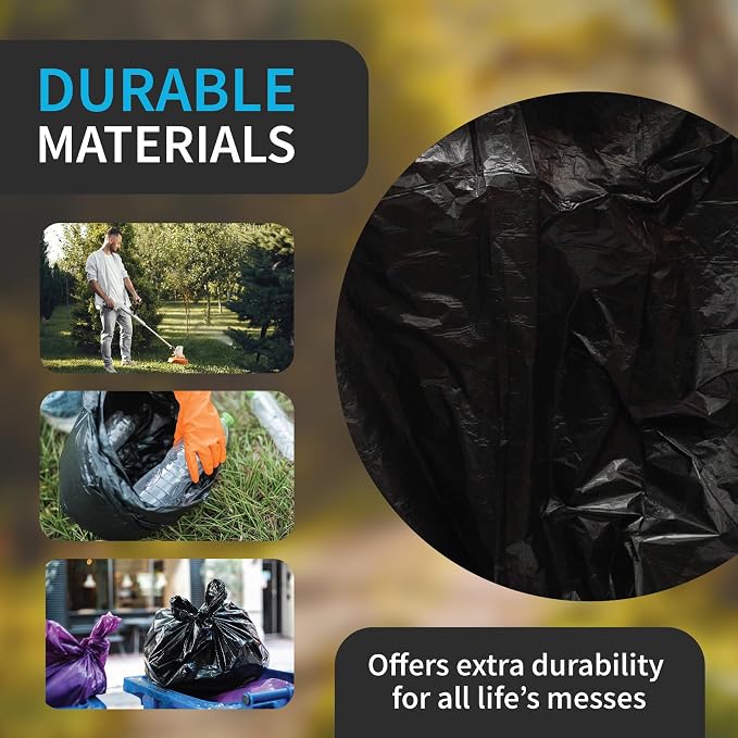 Black Trash Bag, Heavy Duty 20-30 Gallon Bag - Image 3