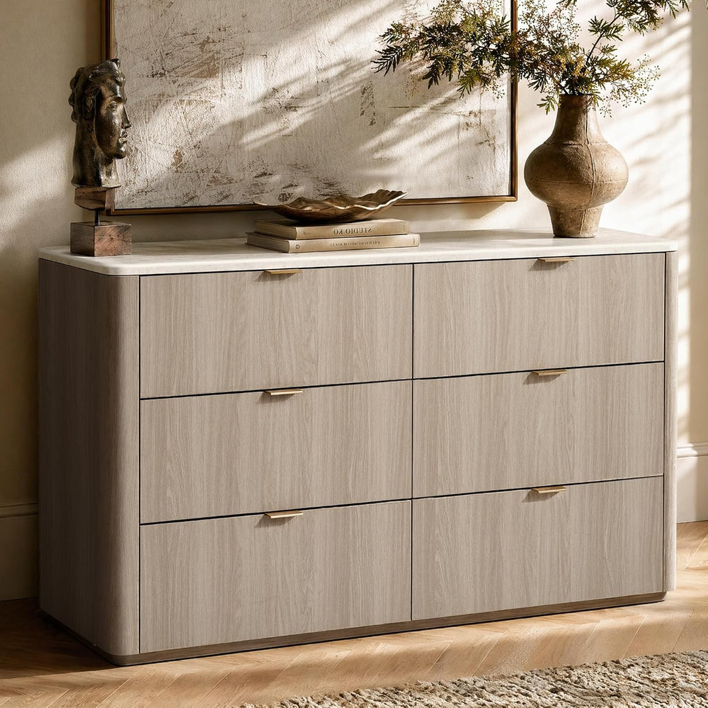 ModernMate 6 Drawer Dresser for Bedroom, 54" Clothes Dresser with Smooth...