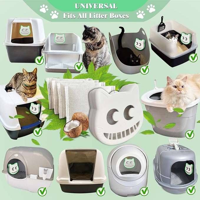 Unscented Cat Litter Box Deodorizer Kit Stick-On Activated Carbon Odor - Image 4