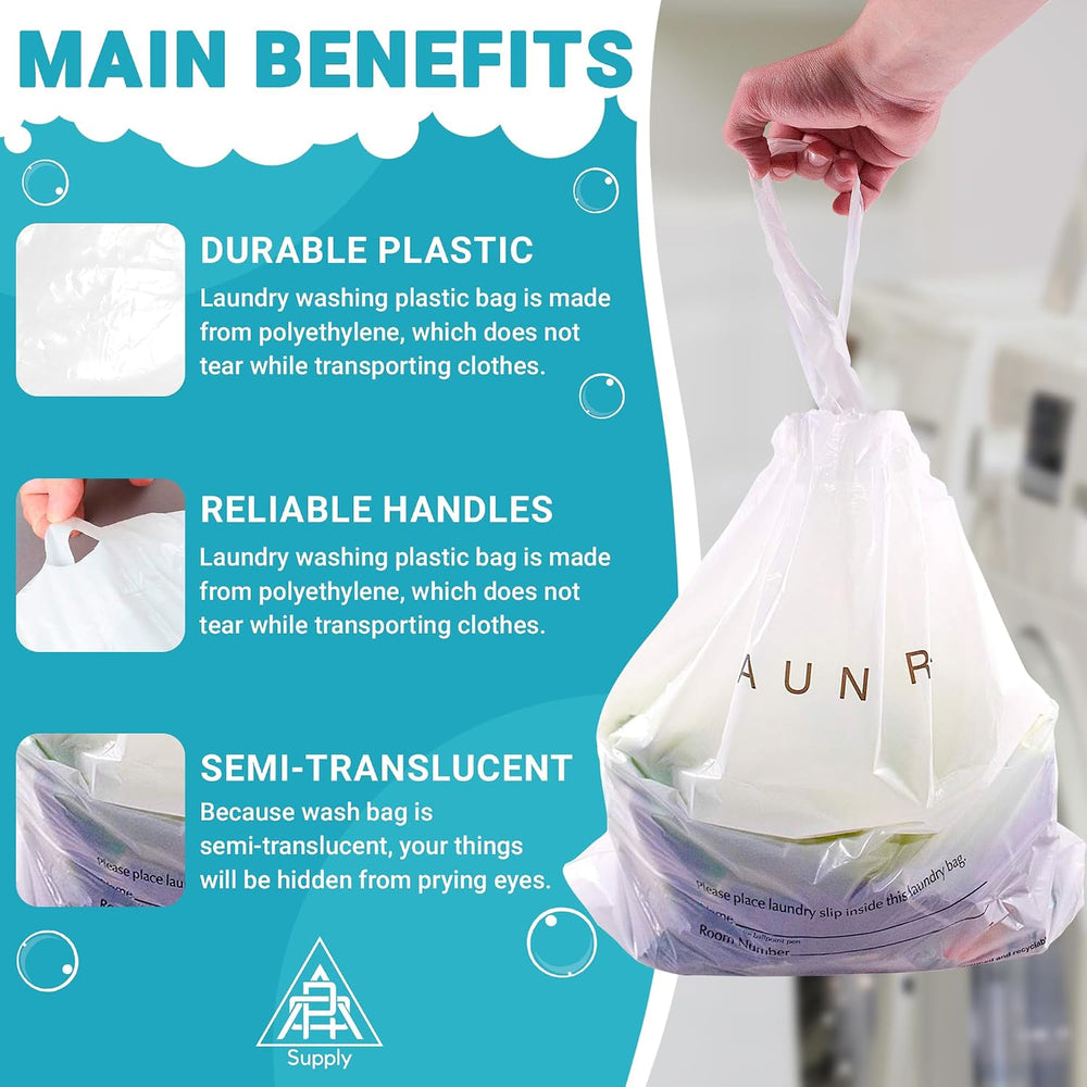 APQ Supply Disposable Travel Laundry Bags for Dirty Clothes, 18x19x4 Inch. 10...