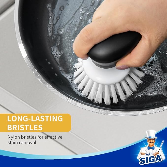 MR.SIGA Dish Scrub Brush, Palm Brush Dish Scrubber - Image 5