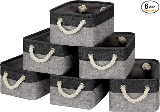 Temary Fabric Storage Baskets 6 Pcs Small Cloth Basket by TEMARY