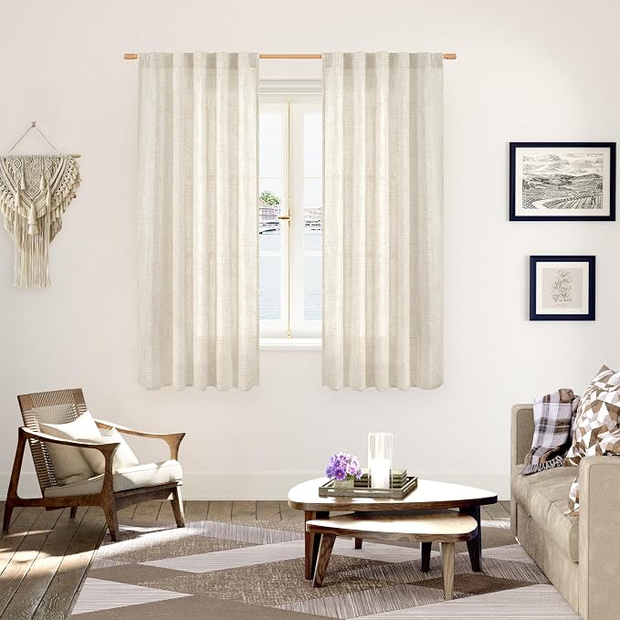 YoungsTex Linen Curtains 63 Inch Length - Image 2