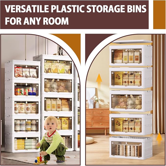 QudraKast 5-Tier Stackable Plastic Storage Bins - 23QT Stackable Storage Bins - - Image 6