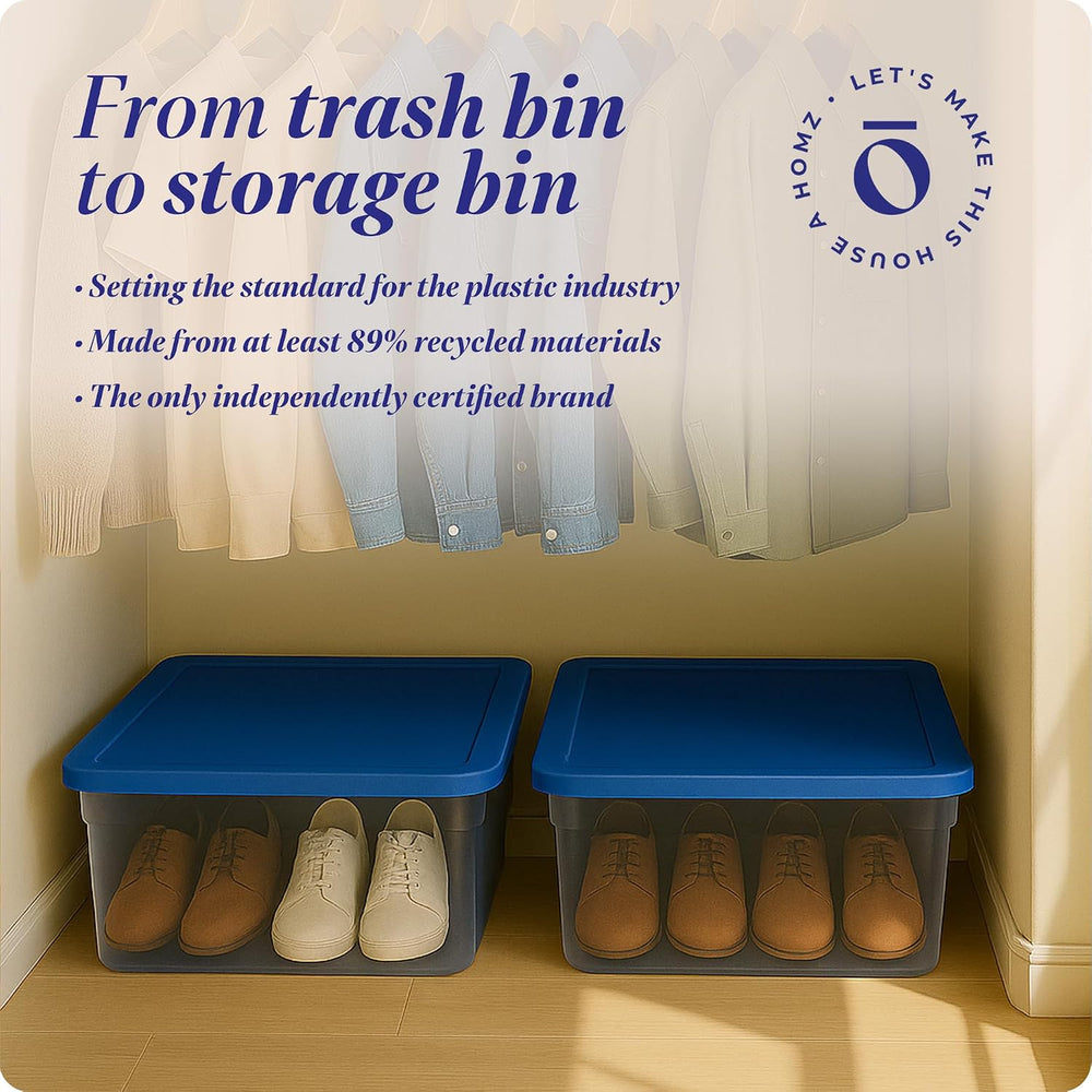 HOMZ Snaplock, Small Clear Plastic Storage Organizer Bins with Lids, 2 Pack