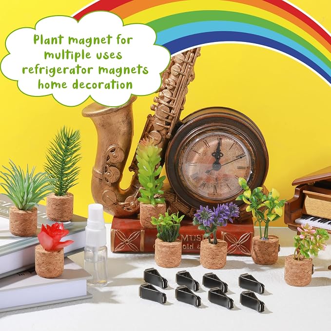 8 Pieces Artificial Plant Air Vent Clips Succulents - Image 4