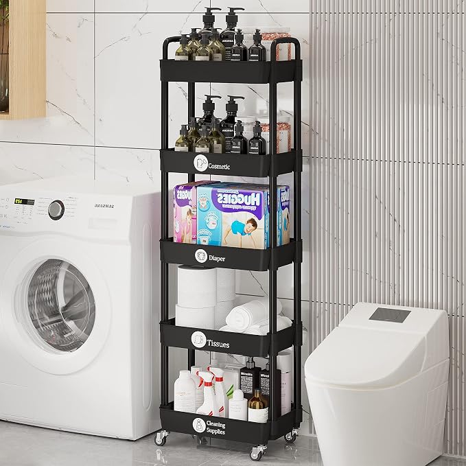 Laiensia Storage Cart, Mobile Shelving Unit Cart - Image 5