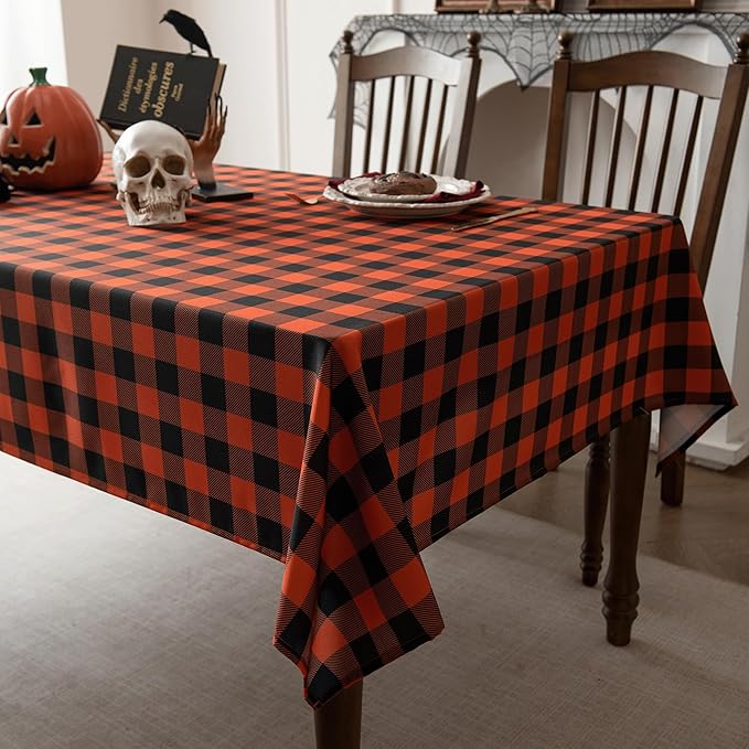 Gingham Plaid Tablecloth by Essifunia