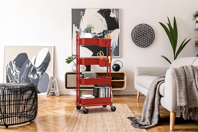 Simple Houseware 4-Tier Multifunctional Rolling Utility Cart - Image 8