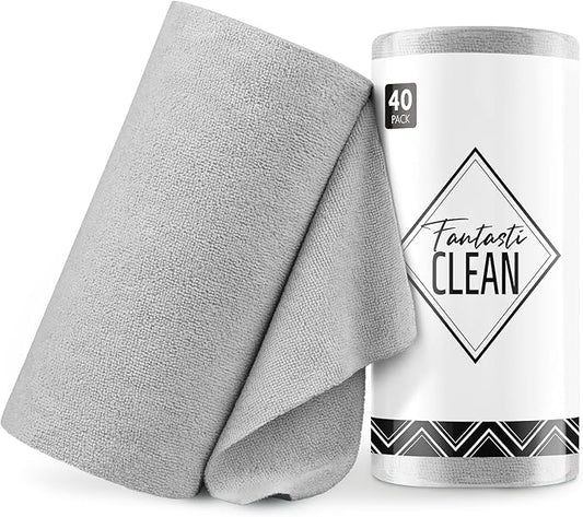 Fantasticlean Microfiber Cleaning Cloth Roll -40 Pack, Tear Away Microfiber by Fantasticlean