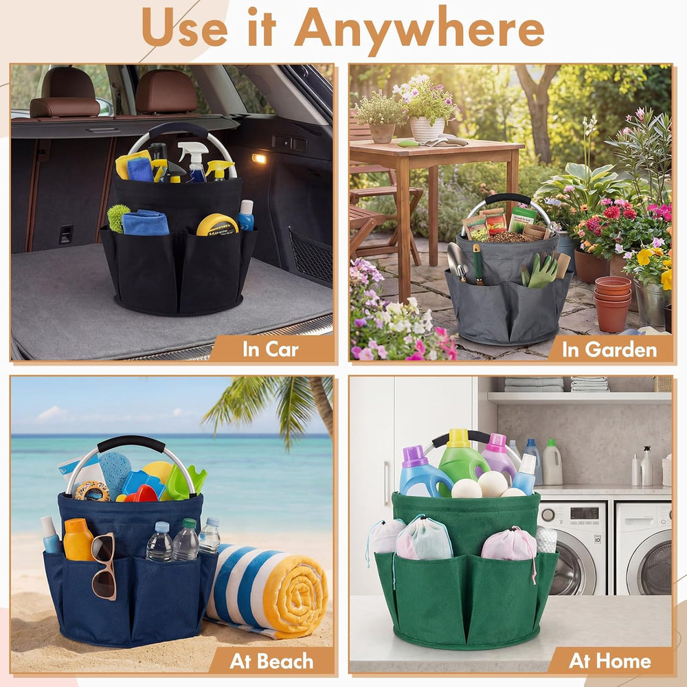 LemonRoad 4 Pack Cleaning Caddy with Handle 17L Foldable Cleaning Supplies Or...
