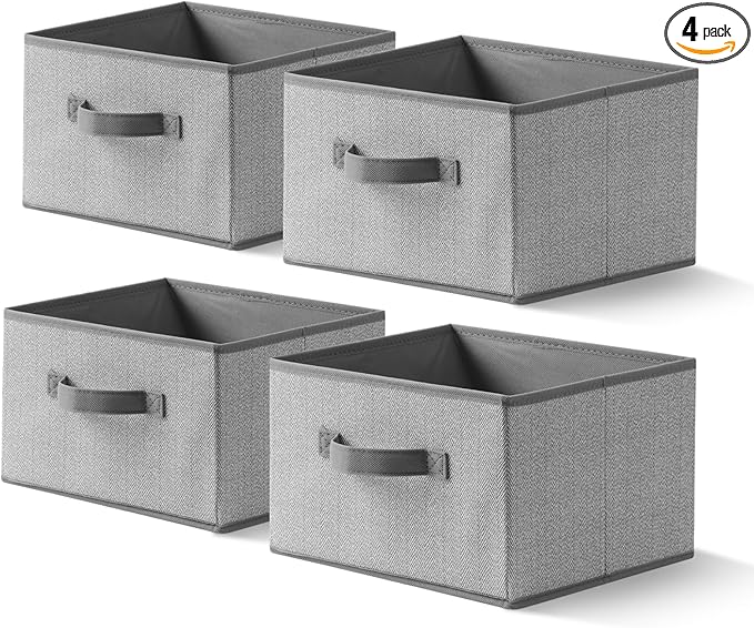 Storage Baskets, 11-Inch Woven Fabric Bins, Storage Cubes by EITMOW
