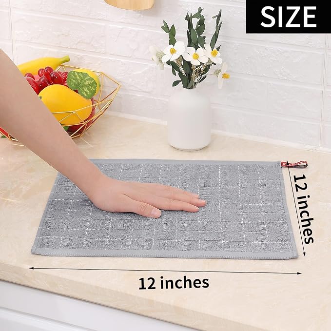 Homaxy 100% Cotton Terry Kitchen Dish Cloths, Ultra Soft and Absorbent Dish - Image 5
