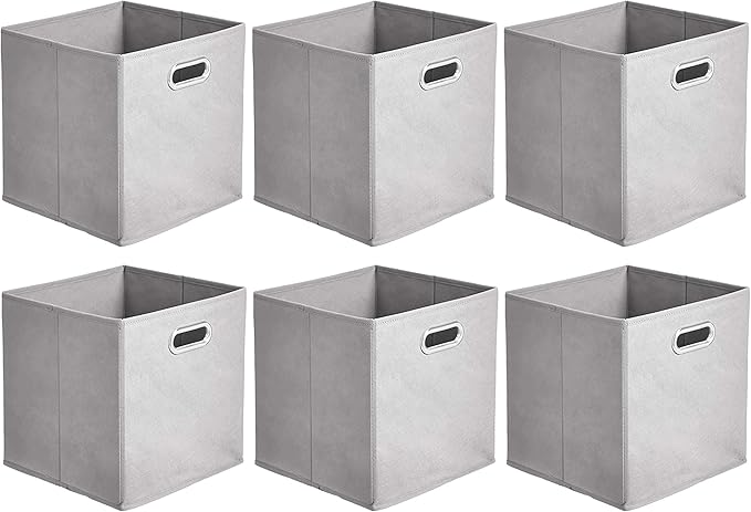 Amazon Basics Collapsible Cube Storage Organizer Bins, 10.5 x 10.5 x 11 inches by AmazonBasics